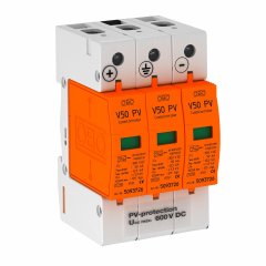 Kombinētais novadītājs V50 3-polīgs saules baterijam 600V DC V50-B+C 3-PH600