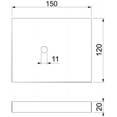 Ugunsdrošības plāksne perforēta 150x120x20, pelēks GLB-PG1