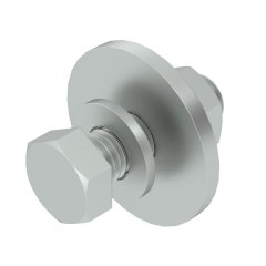 Sešstūra skrūve uzgieznis + paplaksnes M12x40, St, F