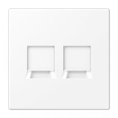 Virsma (ar fiksatoru) modulārai datu rozetei 2-vietīga, UMA-CAT6A, termoplasts lakots, Serie LS, sniegbalts matēts