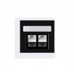 Datu rozete 2xRJ45 cat. 6 ekranēta melna ART