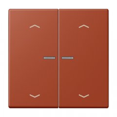 Taustiņs KNX slēdzim ar indikācijas logu un virzienrādītāju 2-viet, Serie LS, l'ocre rouge