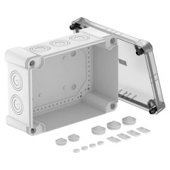 Montāžas kārba ar caurspīdīgu vāku 286x202x125, PC X25 LGR-TR