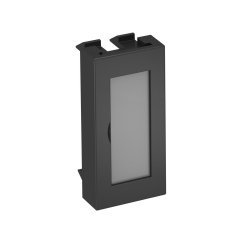 Noslēgts vāks 1/2 modulis ar vietu apzimejumam 45x22,5mm, PC, pelēkmelna, 7021 ADP-BF SWGR0.5