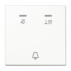 Taustiņš viesnīcām, simbols netraucēt, uzkopt istabu un zvans, Serie LS, balts