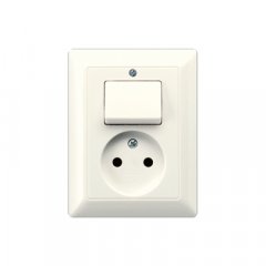 Kontaktligzda bez aizsargkontakta 16 A 250 V ~ ar slēdzi universāls izslēgšanas maiņa 10 AX 250 V ~, ziloņkaula