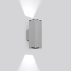 Gaismeklis TECHNO, 6,2 W, 220 lm, 830, silver, on/off Wall luminaires, L 100 B 154 H 311, Transparent glass