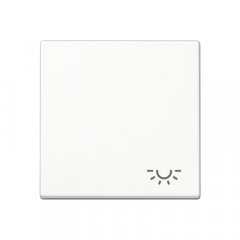 Taustiņs 1-viet, ar spuldzes simbolu, duroplasts, Serie A, balts