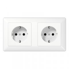 Kontaktligzda ar kabeļu kanālu-SCHUKO®, 16 A 250 V ~, termoplasts, Serie AS, balts