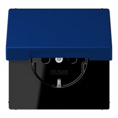 Kontaktligzda SCHUKO, 16 A 250 V ~, ar bērnu drošību un vāciņu, termoplasts krāsots, Serie LS, bleu outremer foncé
