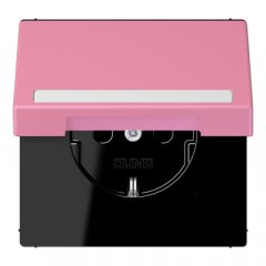 Kontaktligzda SCHUKO, 16 A 250 V ~, marķējams, ar bērnu drošību un vāciņu, termoplasts krāsots, Serie LS, rose vi
