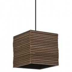 Decor Cardboard Square Pendant E27 Brown
