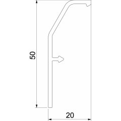 Vāks SL 20x50 9010 2000x20x3, PVC, dzidri balts, 9010