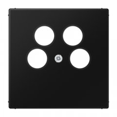 Centrālplate 4-vietīga SAT-TV-kontaktligzda (Ankaro), termoplasts lakots, Serie LS, grafītmelns matēts