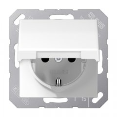 Kontaktligzda SCHUKO, 16 A 250 V ~, ar vāciņu, duroplasts, Serie AS, balts