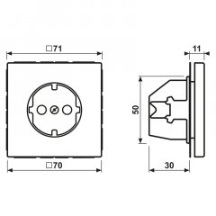 Kontaktligzda SCHUKO, 16 A 250 V ~, skrūvju spailes, Serie LS, orange pâle