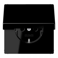 Kontaktligzda SCHUKO, 16 A 250 V ~, ar vāciņu, duroplasts, Serie LS, melns