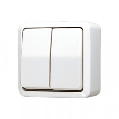Slēdzis 1+1 v/a balts AP600