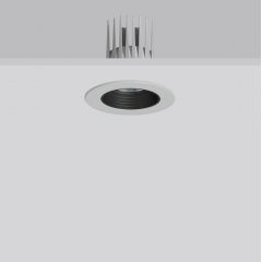 HELEDON mini, 20 W, 2450 lm, 940, silver, on/off Recessed downlights, D 124 H 3 HEL 120, 72°