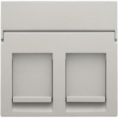 Central plate data 2x RJ, light grey