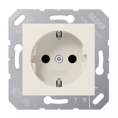 Kontaktligzda SCHUKO, 16 A 250 V ~, ar bērnu drošību, termoplasts, 50 x 50 mm, ziloņkaula