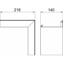 Vāks ārej.pagr. Design kanālam Design Style 44x140x218, Alu, EL