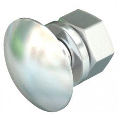 Skrūve ar pusapaļo galviņu ar šeibu un uzgriezni M8x25, V2A, 1.4301