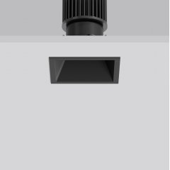 LEVIDO square, 13 W, 810 lm, 827, black, on/off Recessed downlights, L 98 B 98 H 2 HEL 122, 24°