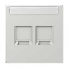 Virsma (ar fiksatoru) modulārai datu rozetei 2-vietīga, UMA-CAT6A, marķējams, termoplasts, Serie LS, gaiši pelēks