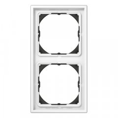 Rāmītis 28 mm uzstādīšanas augstums2-vietīgs, vertikālā un horizontālā montāža, termoplasts, LS 990, balts