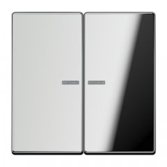 Taustiņs KNX slēdzim ar indikācijas logu 2-viet, hromēts metāls, Serie LS, glanzchrom