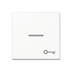 Taustiņš ar indikācijas logu, ar simbolu, termoplasts, Serie A, balts