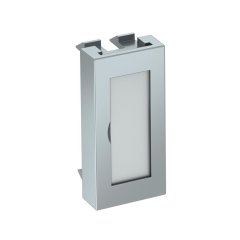 Noslēgts vāks 1/2 modulis ar vietu apzimejumam 45x22,5mm, PC, alumīnija lakots ADP-BF AL0.5