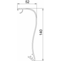 Vāks Design kanālam Design Swing 52x140x999, Alu, EL