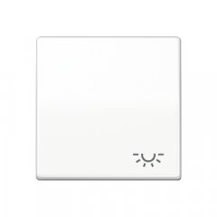 Taustiņs 1-viet, ar spuldzes simbolu, duroplasts antibakteriāls, Serie AS, balts