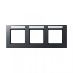 Rāmītis 3-vietīgs, marķējams, horizontāla montāža, termoplasts krāsots, A CREATION, matēts antracīts