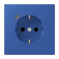 Kontaktligzda SCHUKO 16 A 250 V ~, USB pieslēgvieta 1 x Typ C, ar bērnu drošību, Serie LS, bleu outremer 59