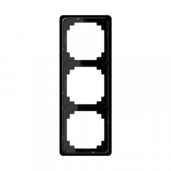 Rāmītis 3-vietīgs, vertikālā un horizontālā montāža, duroplasts, CD PLUS, melns