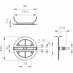 Kārbas vāks zemapmetuma Ø84mm, PS, balts UV 70 FD