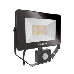 LED floodlight 30 W, 3000 K, black, motion detector