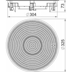 Zemgrīdas lūka mitrai apkopei ar strukturēto vāku 325x325x74, AlG, grafīta melns, 9011 GRAF9-2 U 9011