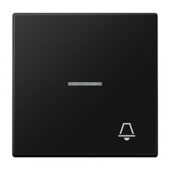 Taustiņs 1-viet, ar indikācijas logu, ar zvana simbolu, Serie LS, grafīta melns matēts