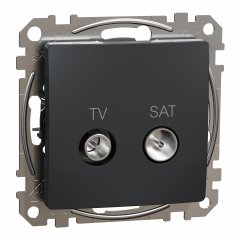 TV/SAT ligzda, Sedna Design & Elements, caurejoša, 7dB, PRO, antracīts