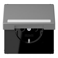 Kontaktligzda SCHUKO, 16 A 250 V ~, marķējams, ar bērnu drošību un vāciņu, termoplasts krāsots, Serie LS, gris 31