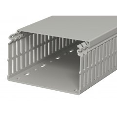 Perforēts vādu kanāls 75x125x2000, PVC, akmens pelēks, 7030 LKV N 75125