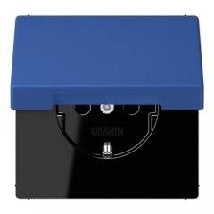 Kontaktligzda SCHUKO, 16 A 250 V ~, ar bērnu drošību un vāciņu, Serie LS, bleu outremer 59