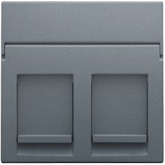 Central plate data 2x RJ, blue grey coated