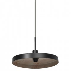 Decor Plate Pendant E27 Black Wood Decor