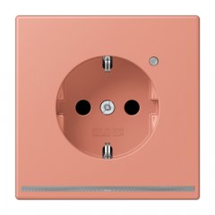 Kontaktligzda SCHUKO, 16 A 250 V ~, ar LED apgaismojumu, ar bērnu drošību, Serie LS, l'ocre rouge moyen