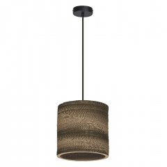 Decor Cardboard Cylinder Pendant E27 Brown